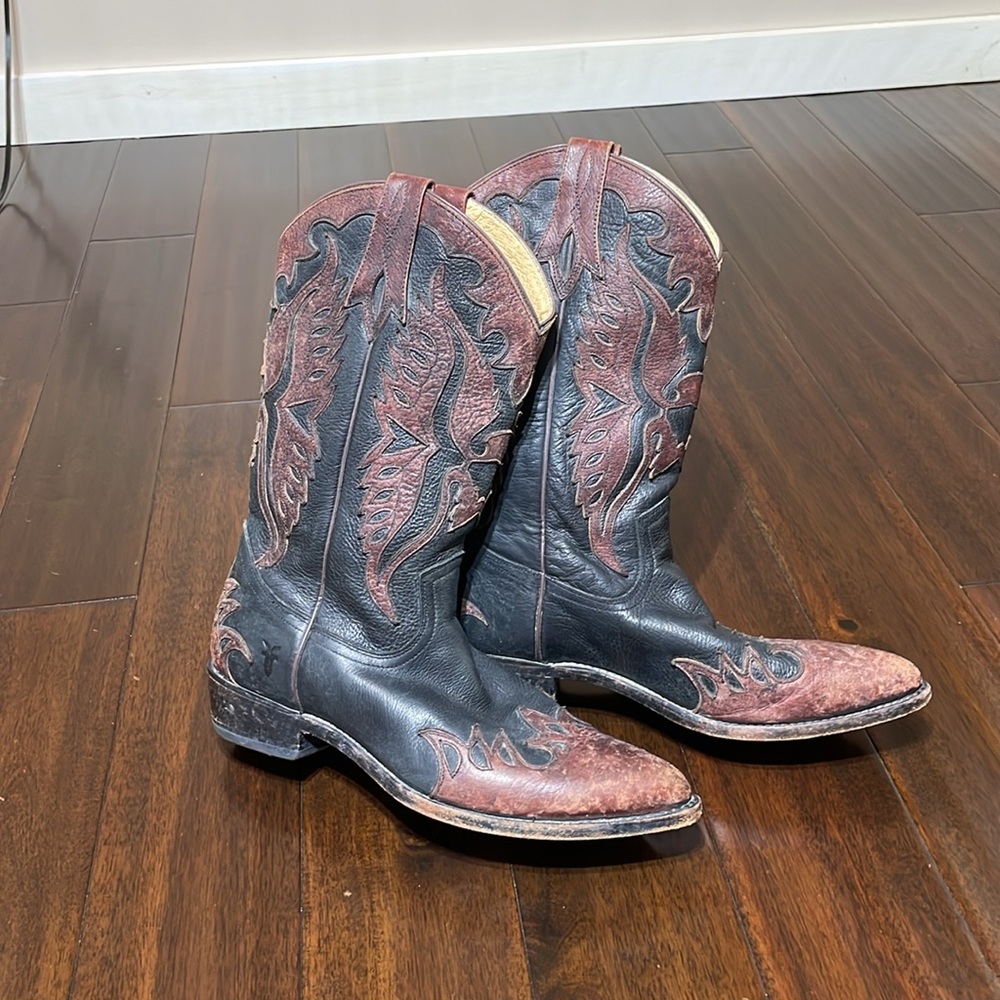 Frye Mens Billy Firebird Western Leather Boots